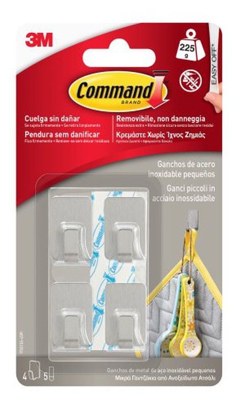 Command Ganchos A. Inoxidable Peq. (4)