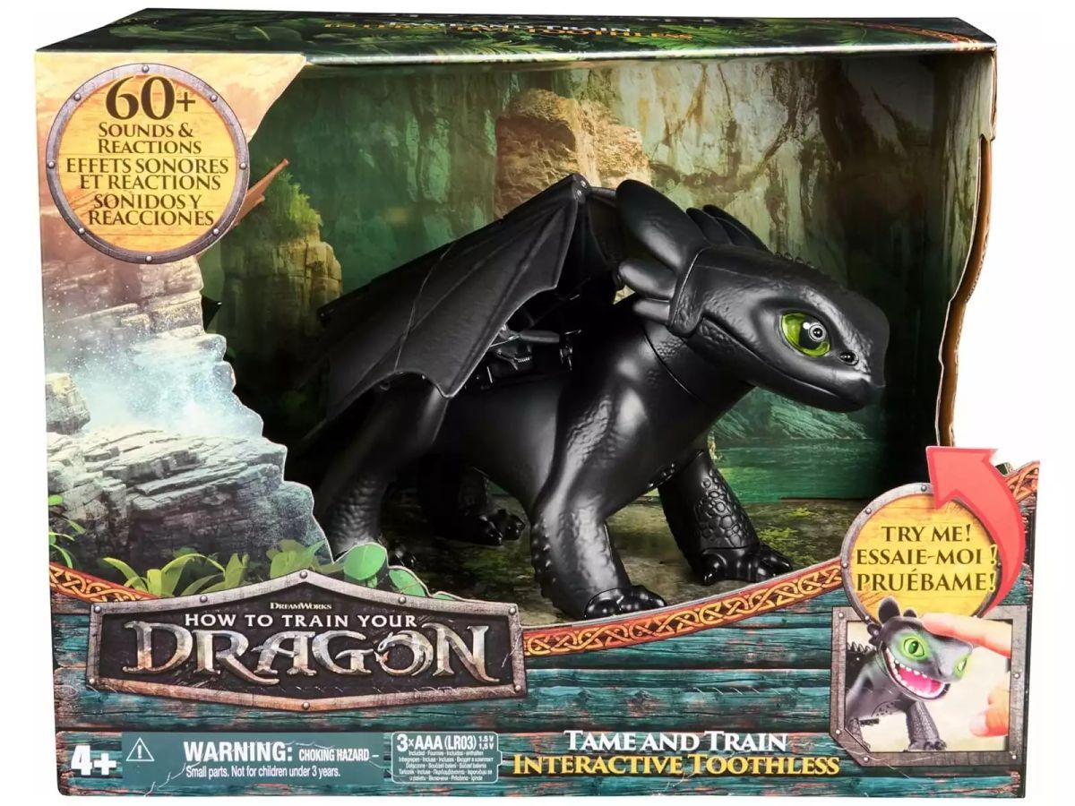 Cómo Entrenar A Tu Dragón - Figura Desdentado Interactivo Doma Y Entrena - 30 cm.