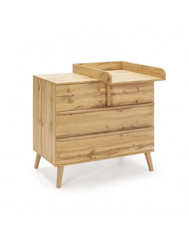 Cómoda Martha Roble de Micuna con 3 cajones y coporte para cambiador