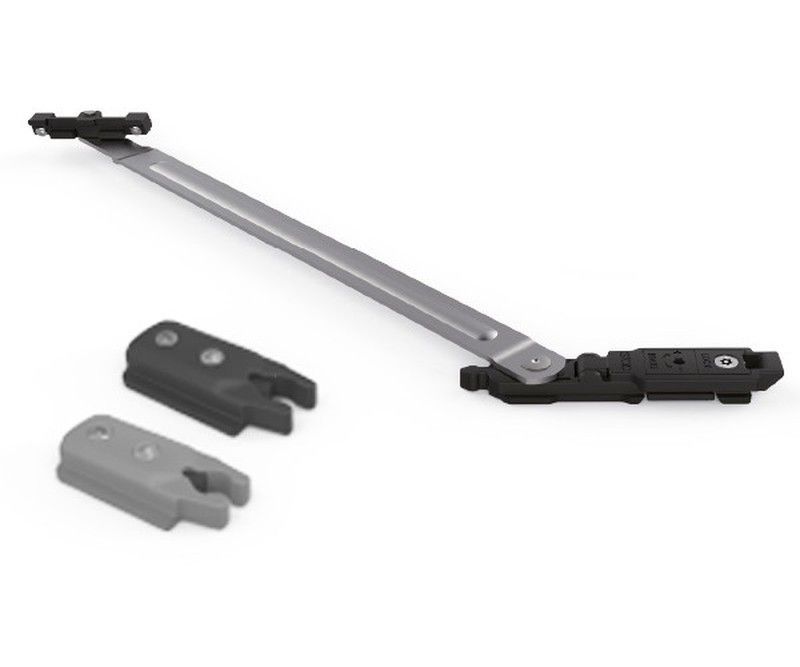 Compas abatible limitador en canal europeo largo.