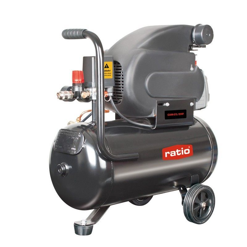 Compresor de pistón RATIO Serie CAM-25/2HP Cabezal de aluminio con 1 cilindro de hierro fundido, Referencia 696X2
