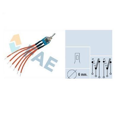 comutador ,Interruptor minitura Cromado, 6 Conexiones 80mm. F65805 FAE