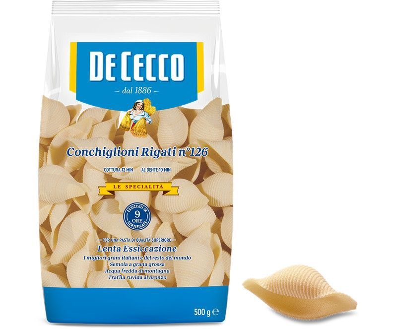 Conchiglioni rigati nº126 de cecco 500 grs