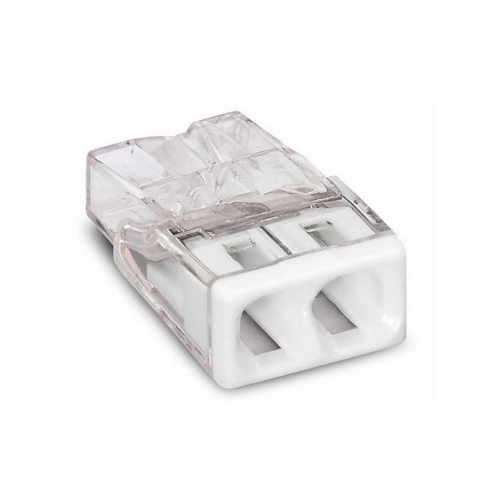 Conector Rápido 2 Vias, Ø Maximo 2,5 Mm², Transparente / Blanca