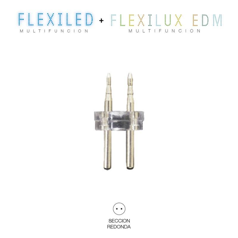 Conector tubo flexilux/flexiled 13mm 2 vias "recto-punta"  edm