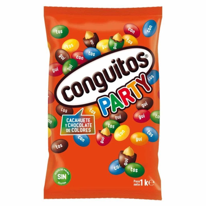 Conguitos de colores Party (1Kg). Cacahuetes con chocolate de colores