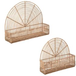 Conjunto de 2 estanterías de ratan 48X37 cm y 36X28 cm