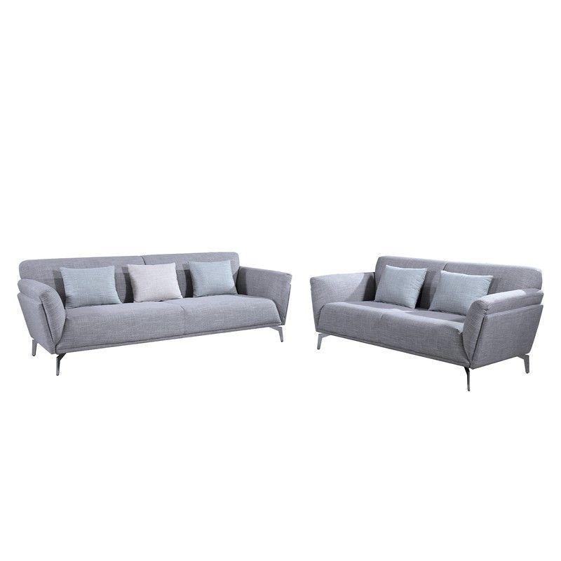 Conjunto de 2 sofás, 185 x 90 x 80 cm / 230 x 90 x 80 cm, de 2 y 3 plazas | Colección Calabria Pärumm  Gris Piedra