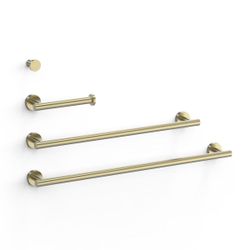Conjunto de 2 toalleros + 1 portarollos + 1 percha