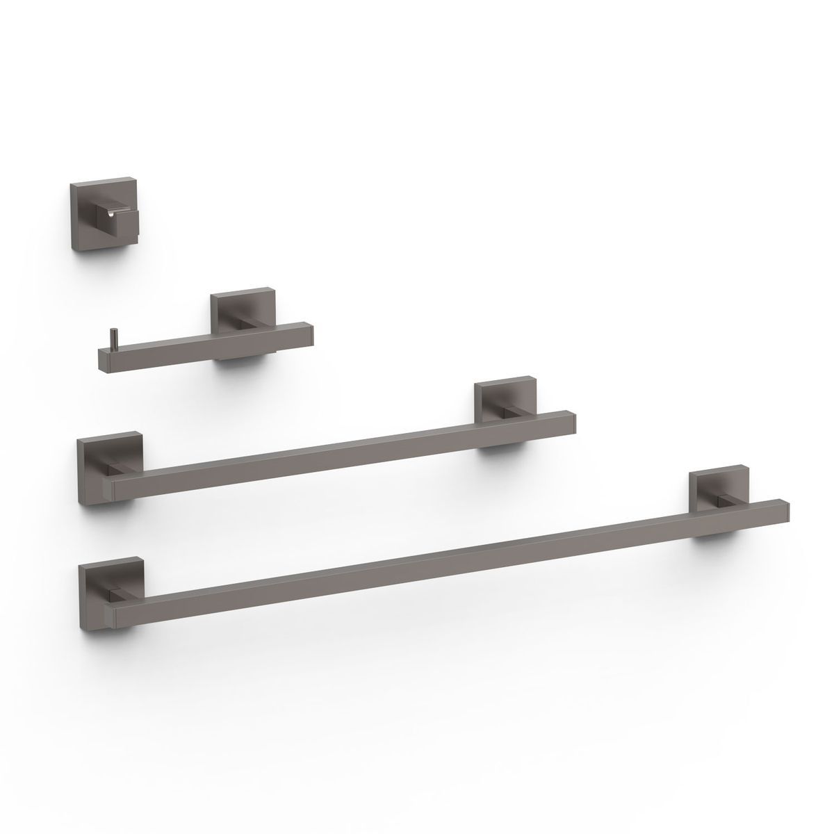 Conjunto de 2 toalleros + 1 portarollos + 1 percha