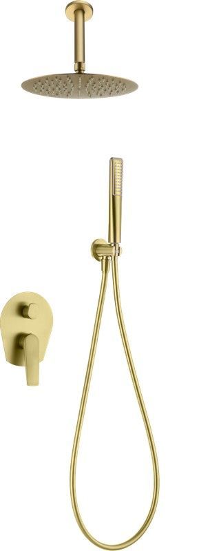 Conjunto de ducha empotrado monomando Paros Oro cepillado GPP057/OC Imex