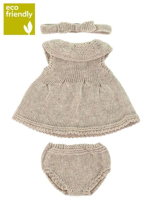 Conjunto de punto 32 cm vestido y diadema