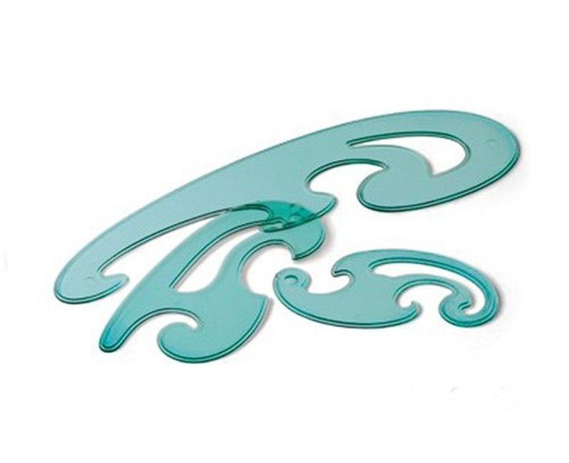 Conjunto de tres plantillas de curvas