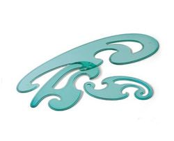 Conjunto de tres plantillas de curvas