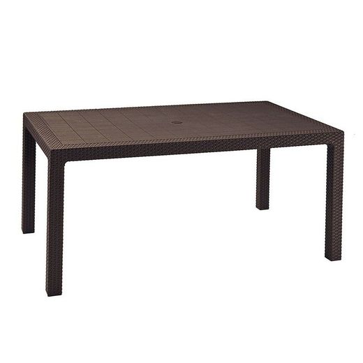 Conjunto jardín imitación ratán KETER. Mesa Melody Marrón 160X94 Cm