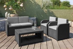 Conjunto muebles rattan modena grafito de keter