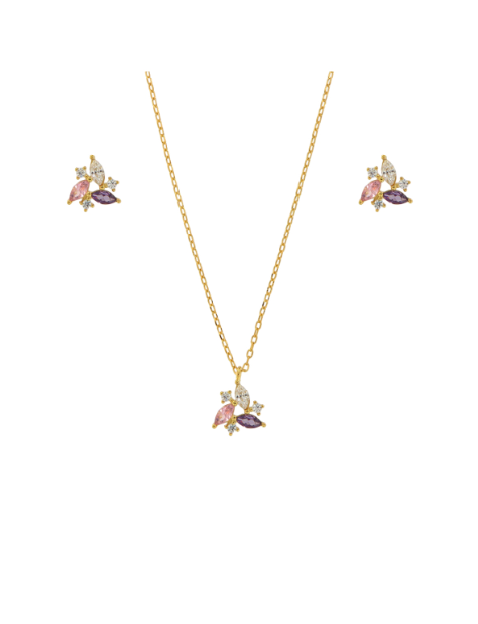 Conjunto Plata Dorada Mujer PJUE323/PC Circonitas Multicolor