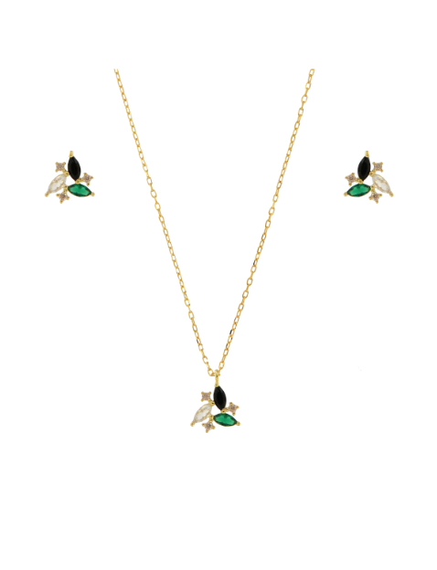 Conjunto Plata Dorada Mujer PJUE323/VC Circonitas Multicolor