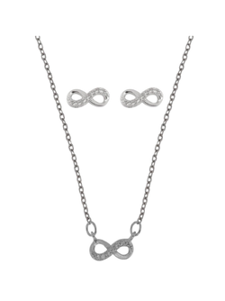 Conjunto Plata Mujer PJUE314 Infinito Circonitas