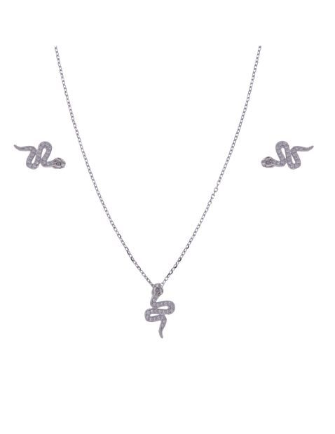 Conjunto Plata Mujer PJUE328 Serpiente Circonitas