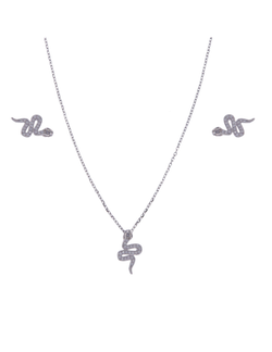 Conjunto Plata Mujer PJUE328 Serpiente Circonitas