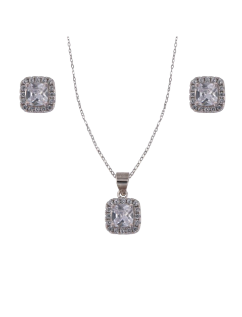 Conjunto Plata Mujer PJUE346 Circonitas