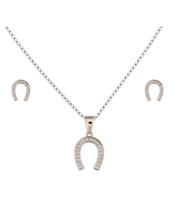 Conjunto Plata Mujer PJUE357 Herradura Circonitas
