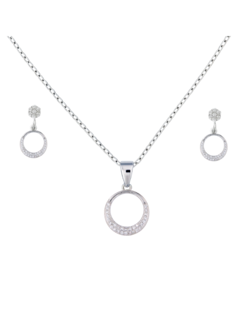 Conjunto Plata Mujer PJUE358 Aro Circonitas