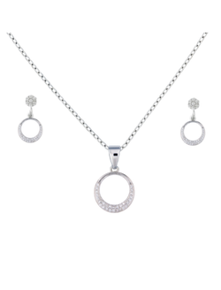 Conjunto Plata Mujer PJUE358 Aro Circonitas