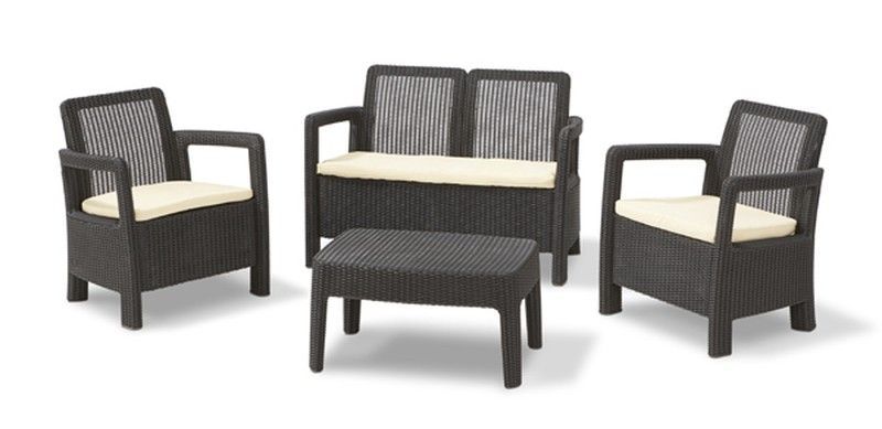 Conjunto Ratan jardin set tarifa lounge de keter color marron