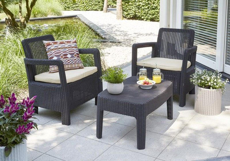 Conjunto rattan 3 piezas color chocolate keter