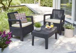 Conjunto rattan 3 piezas color chocolate keter