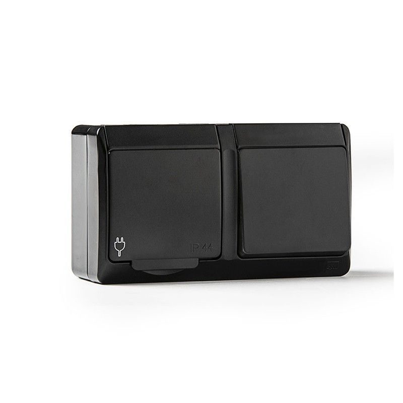 Conmutador+Base Tt Estanco 16A-250V Negr