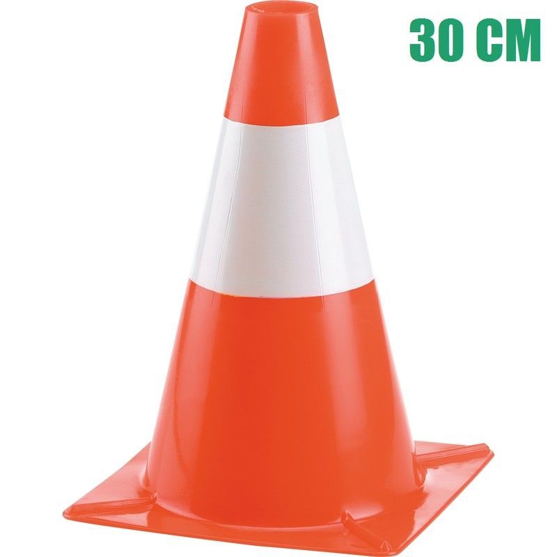Cono de polietileno con 1 banda blanca