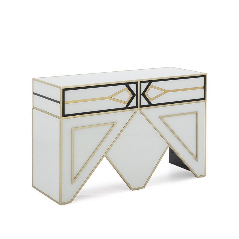 Consola de Cristal y Metal, 120x45x80cm