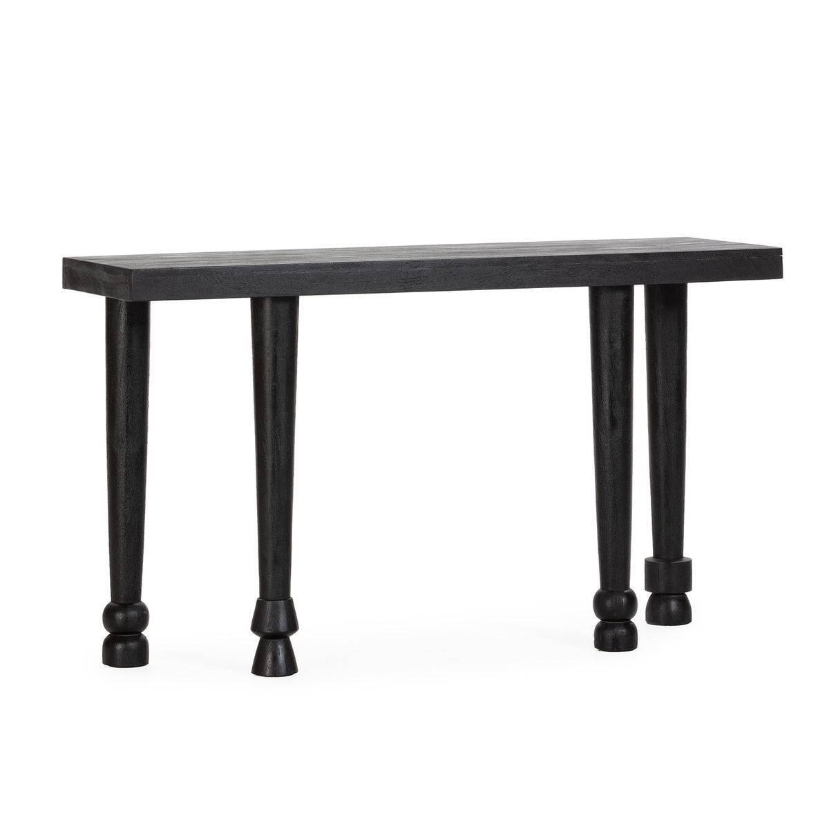 Consola de madera de mango en negro, 130 x 40 x 76 cm | Inaya