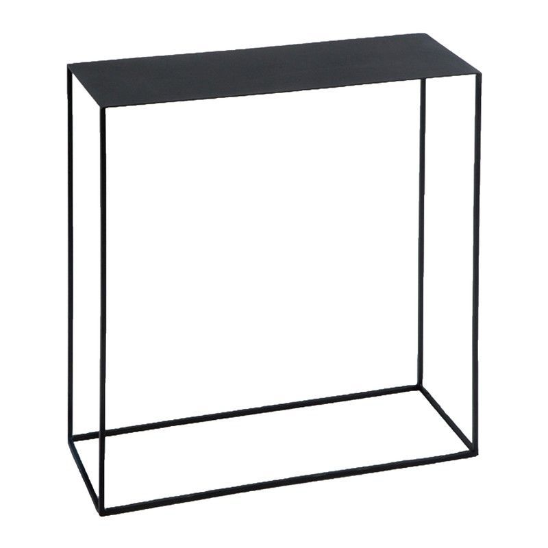 Consola de metal negro, 76x28x80 cm