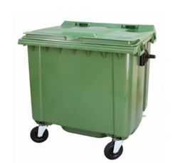 Contenedor 1000lts con Tapa Abatible y Ruedas 200mm