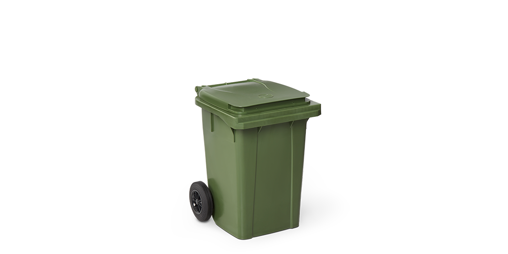 Contenedor 60lts con tapa abatible y 4 ruedas de 200mm
