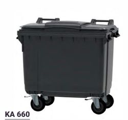 Contenedor 660lts  con Tapa Abatible y Ruedas de 200mm
