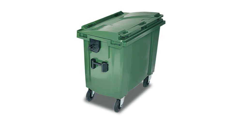 Contenedor 770lts con tapa Basculante Ruedas de 200mm