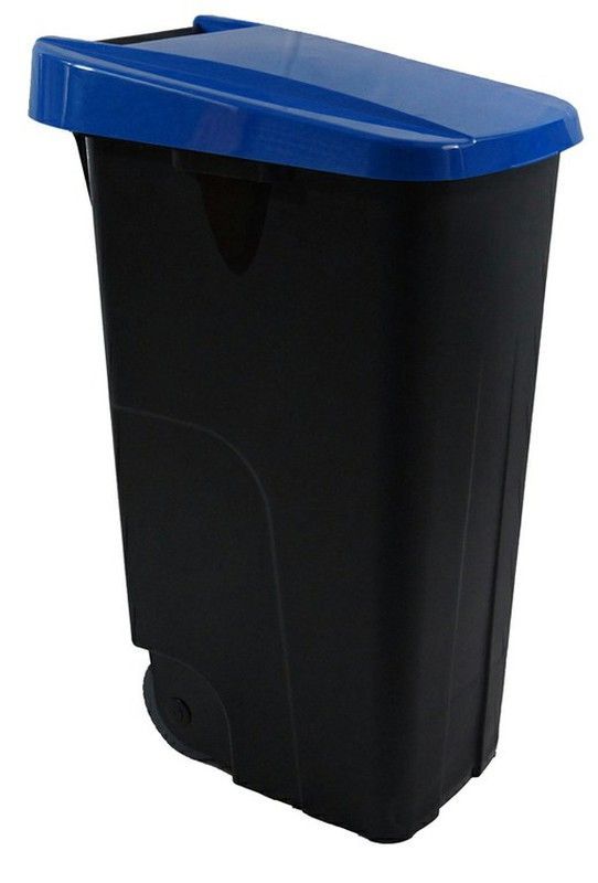Contenedor con ruedas Eco tapa color azul de 110 lts