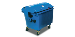 Contenedor de 1100lts con tapa basculante y ruedas 200mm