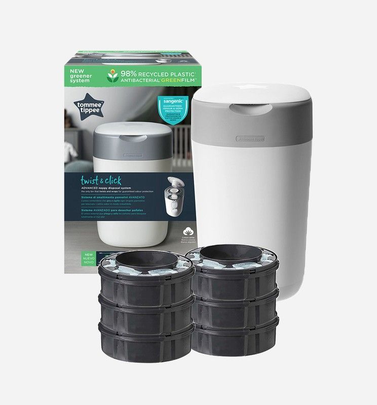Contenedor pañales Twist&Click con Pack 6 recambios de Tommee Tippee
