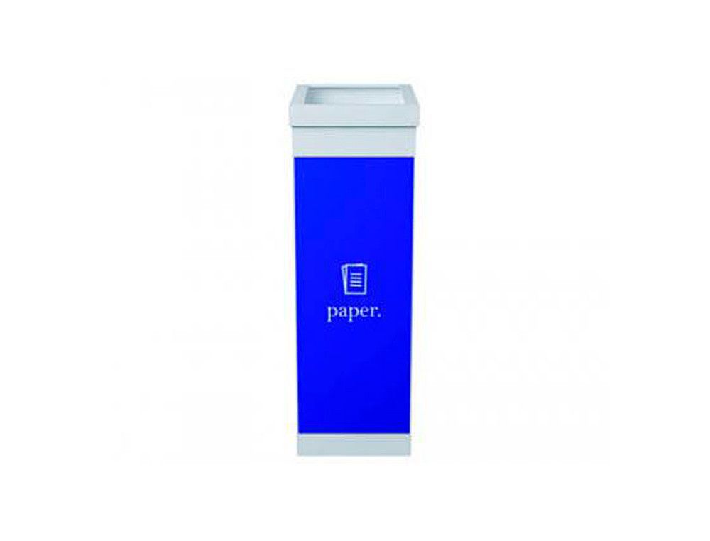Contenedor papelera reciclaje paperflow con tapa poliestireno para papeles 60 l 76x36,3x26,3 cm