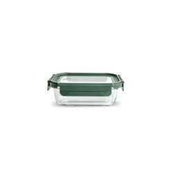 Contenedor vidrio Rectangular 640 ml tapa vidrio Apto Horno