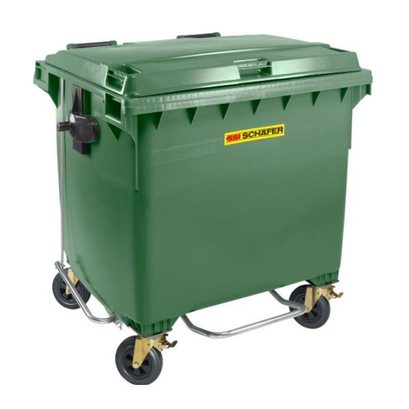 Contenedores grandes 4 ruedas verde 1.100 litros