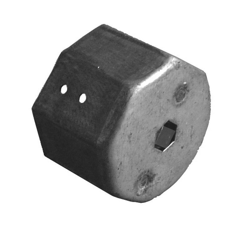 Contera Ø 57 mm. MET / con agujero cuadrado 10 mm.