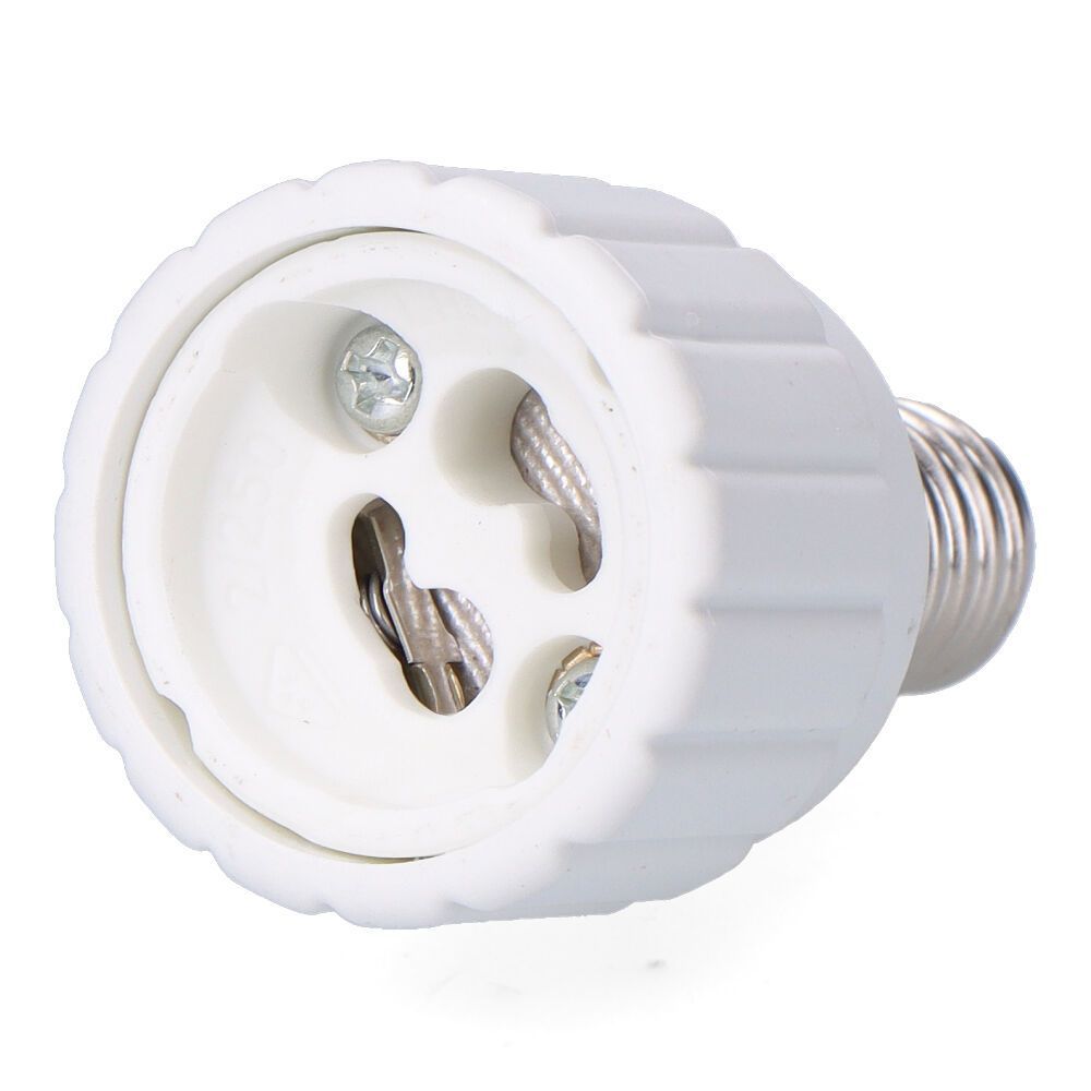 Convertidor De E14 A Gu10, 2 A 230 V, Blanco, Ø33 X 56 Mm (Retractilado)