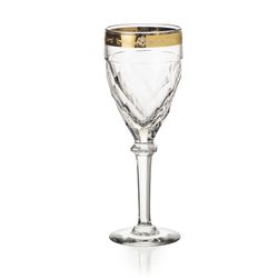 Copa de Agua de Cristal Palazzo Gold Dorado, Ø8,2x22cm